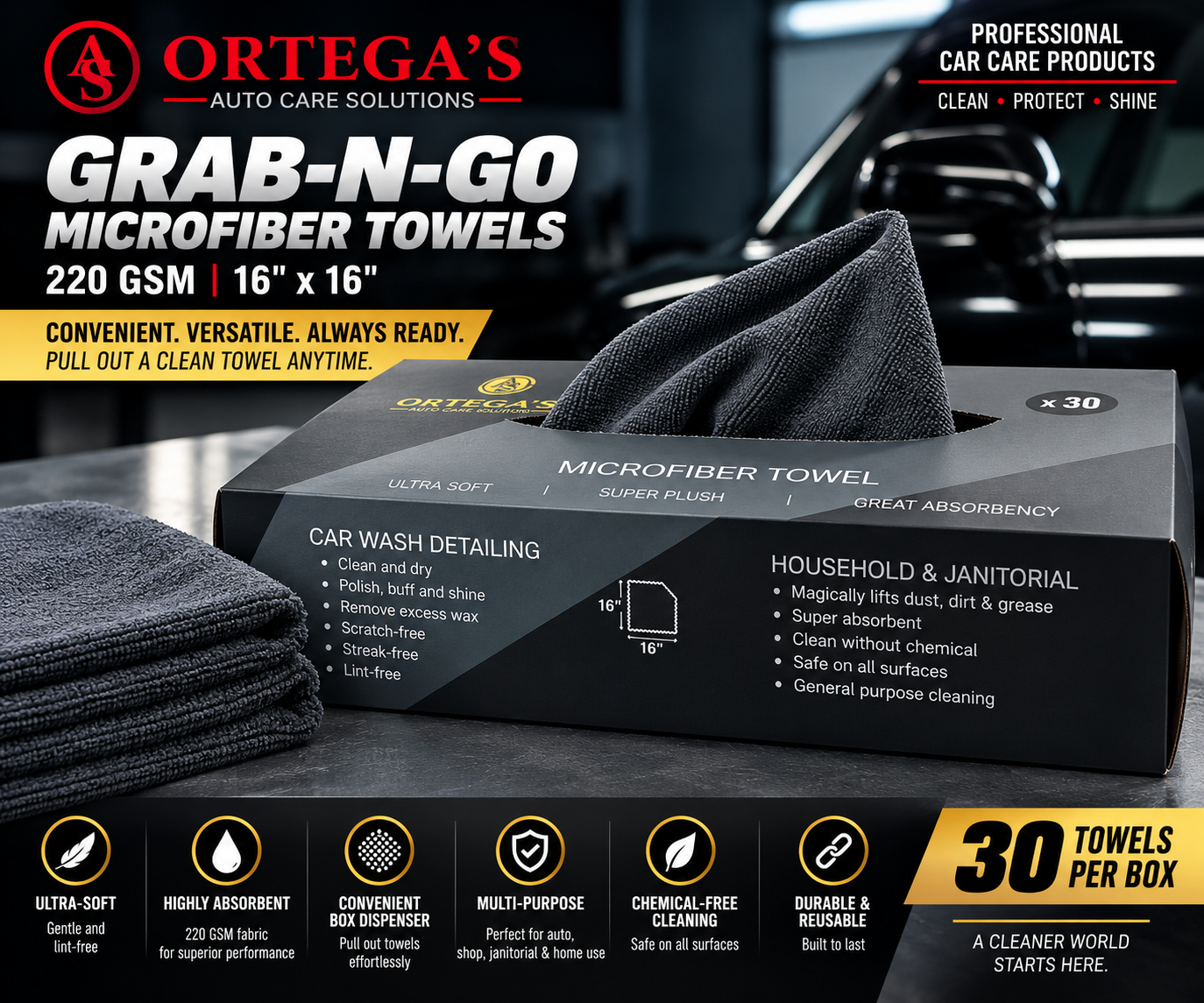 Grab-N-Go Microfiber Towels
