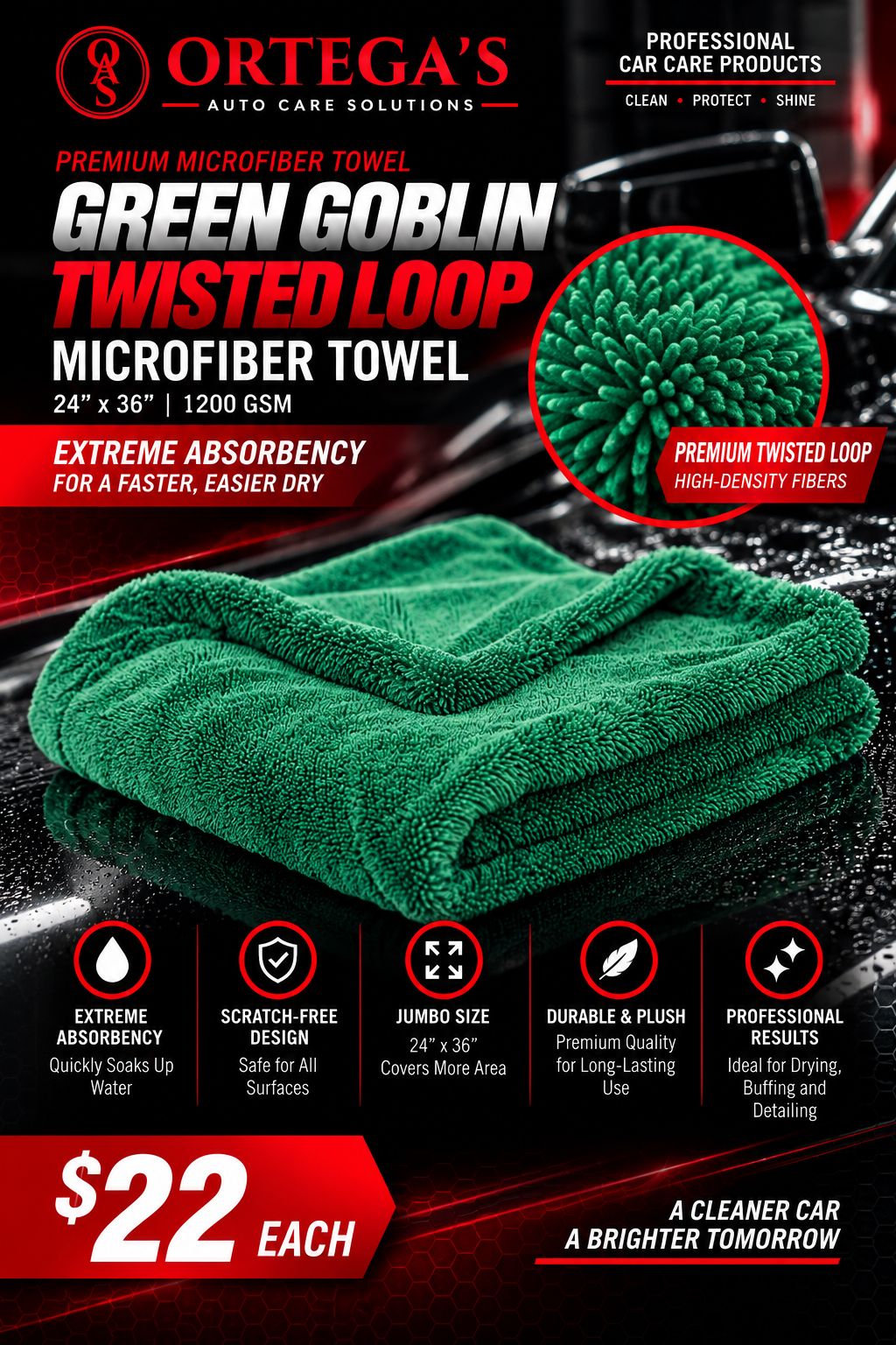 Green Goblin Twisted Loop Microfiber