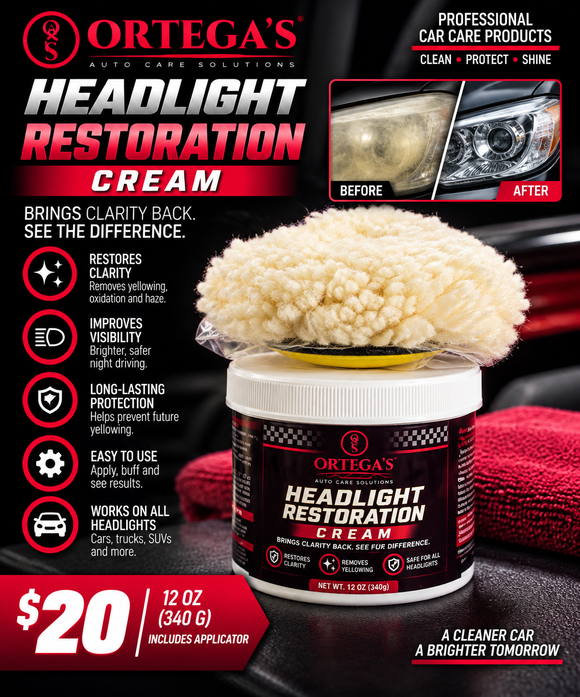 Headlight Restoration Cream