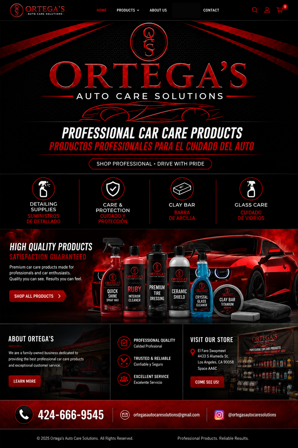 Ortega's Auto Care Solutions home page