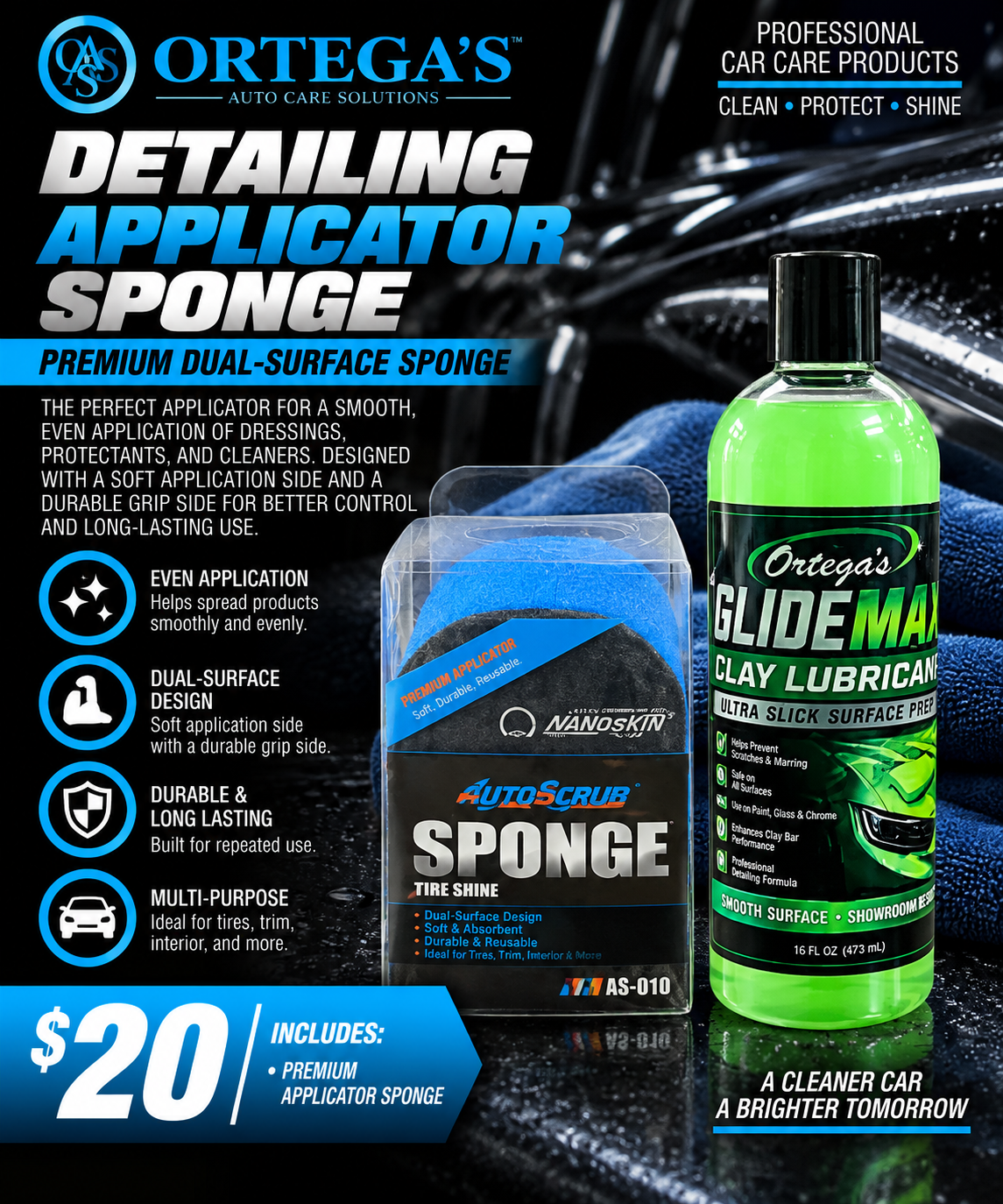 Nanoskin Detailing Sponge and GlideMax