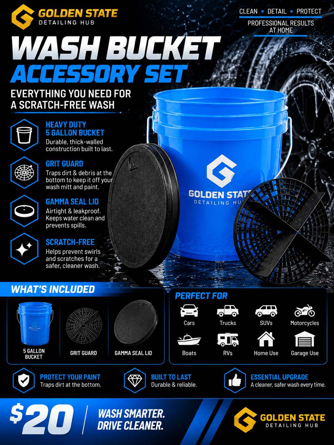 Wash Bucket Accessory Set