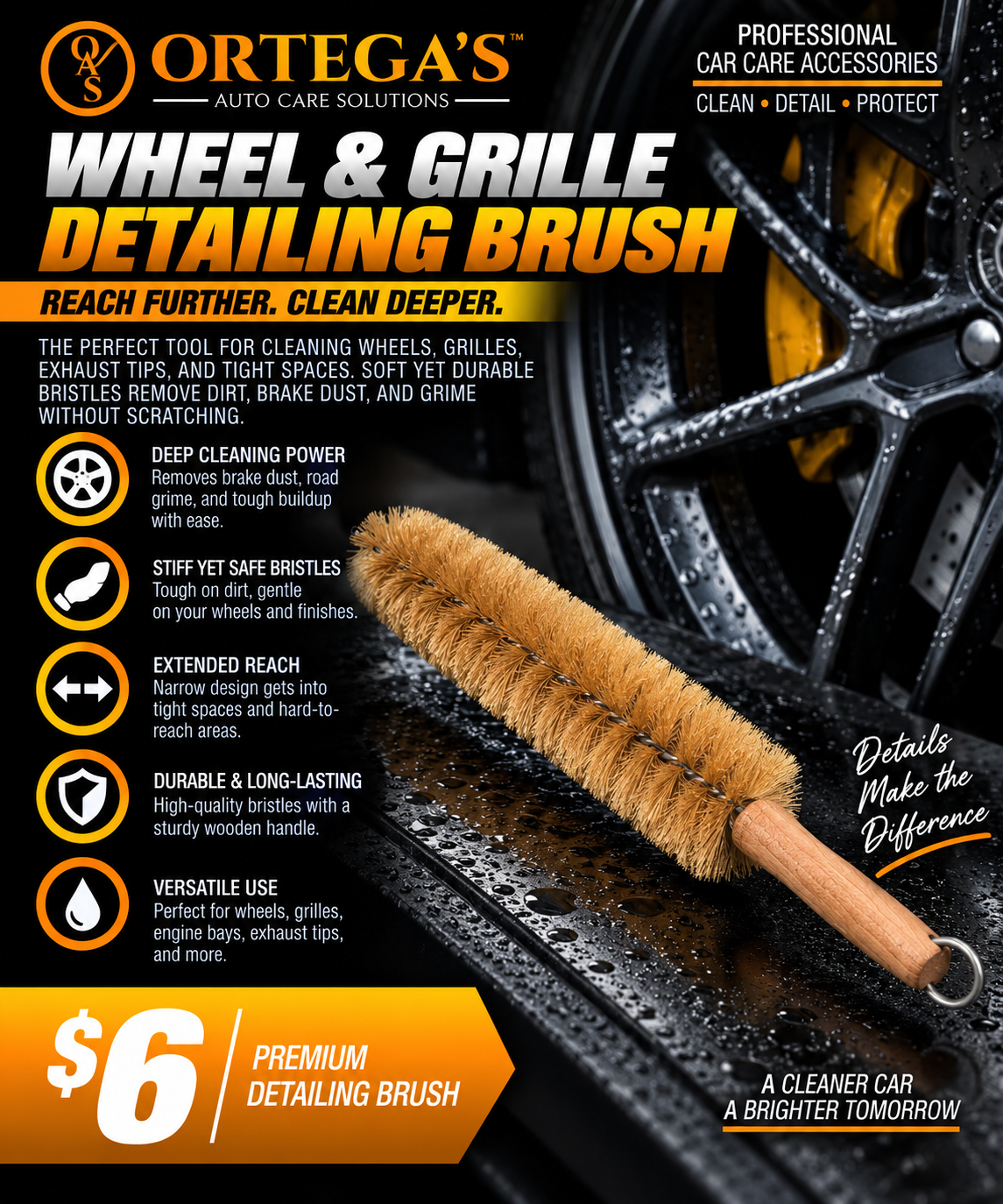 Wheel and Grille Detailing Brush