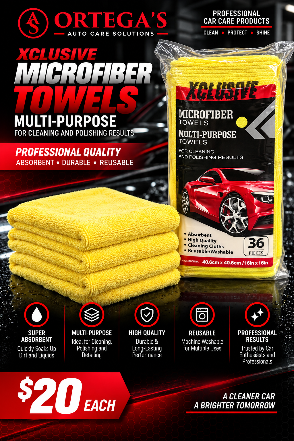 Xclusive Microfiber Towels 36 Pack