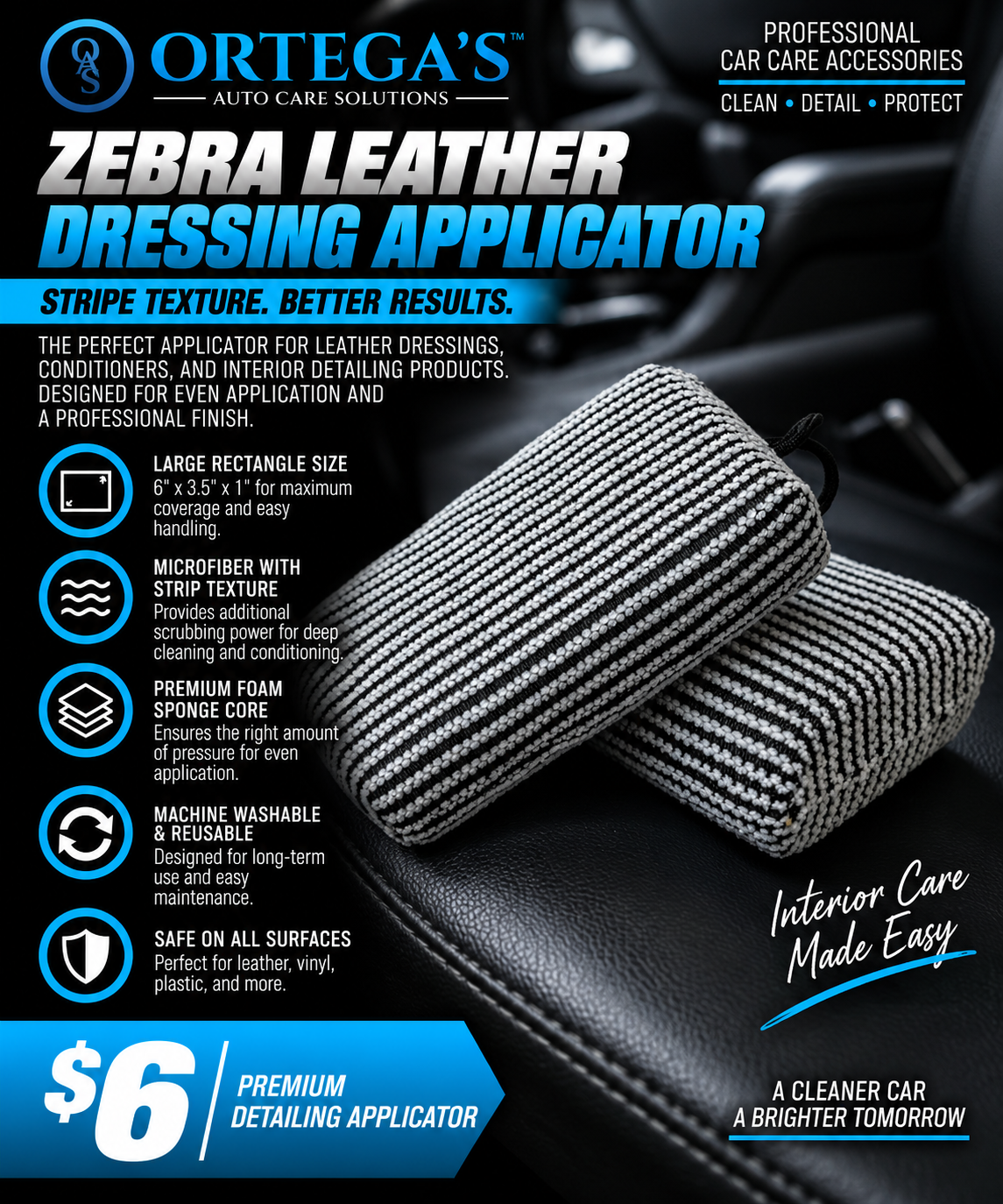 Zebra Leather Dressing Applicator